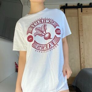 White The Office "Schrute Farms" graphic tee